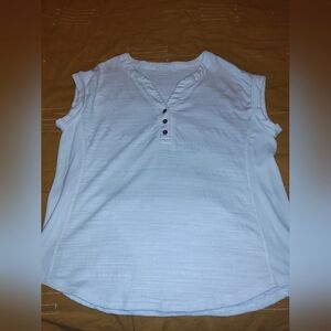 Jane and Delancey White V-Neck Blouse with Buttons